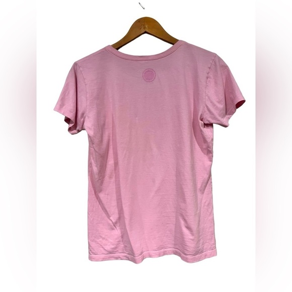 Life Is Good Womens V Neck TShirt Artsy Paint Theme Size Small Pink Outdoors - Picture 5 of 5